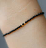 Bratara cu 2 bilute de aur 14k si combinatie spinel cu miyuki mat - imagine 2