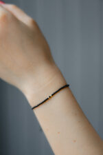 Bratara cu 2 bilute de aur 14k si combinatie spinel cu miyuki mat - imagine 3