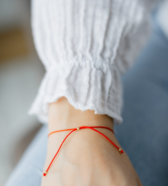Bratara martisor cu 3 bilute aur 14k M17 - imagine 2