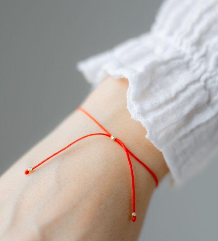 Bratara martisor cu 3 bilute aur 14k M17 - imagine 3