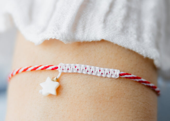 Bratara martisor cu o biluta aur 14k M2 - imagine 3