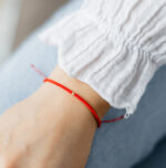 Bratara martisor cu o biluta aur 14k din snur rasucit  M9 - imagine 2