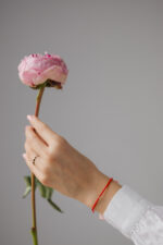 Bratara cu o biluta de aur 14k si margele miyuki rosu mat martisor - imagine 3