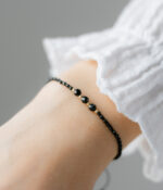 Bratara cu 4 bilute de aur 14k si combinatie spinel cu miyuki mat