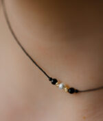 Colier perle de cultura, 4 bilute de aur 14k si pietre semipretioase spinel - imagine 2