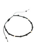 Bratara cu 3 bilute de aur 14k, pietre semipretioase de spinel si margele miyuki negre - imagine 2