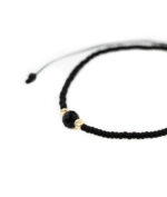 Bratara cu 2 bilute de aur 14k, piatra semipretioasa de onix cu margele miyuki mate