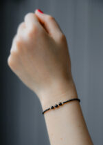 Bratara cu 4 bilute de aur 14k si combinatie spinel cu miyuki mat - imagine 5
