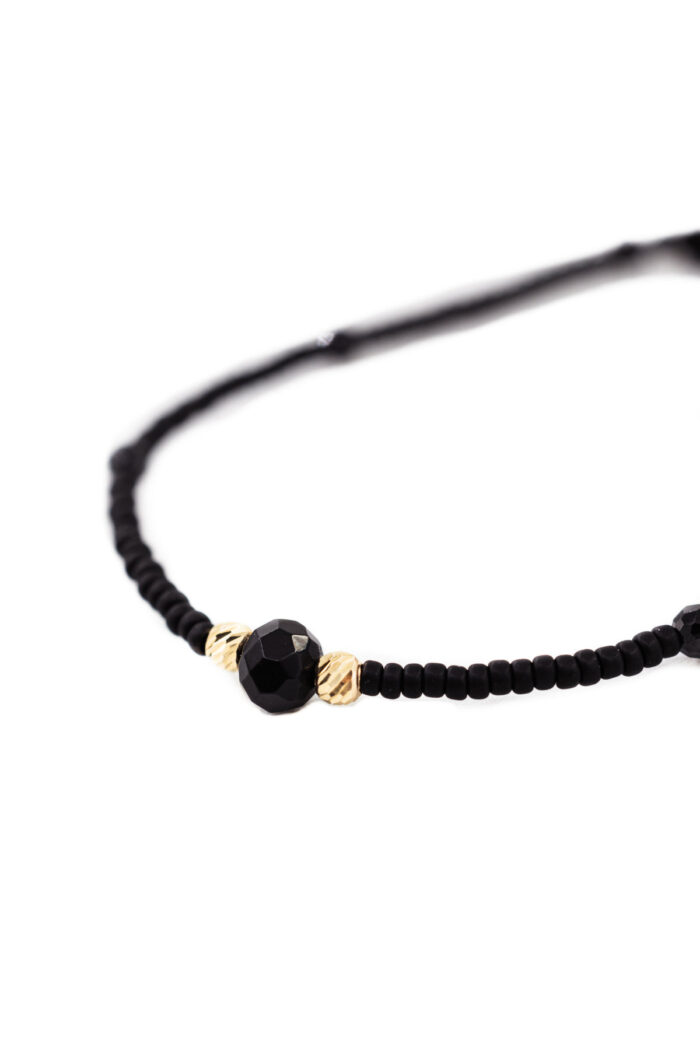 Bratara cu 2 bilute de aur 14k, pietre semipretioase de spinel si onix cu margele miyuki mate - imagine 2