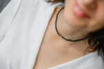 Colier cu 4 bilute de aur 14k si combinatie de spinel cu miyuki mat pe snur negru, model impletit 1 - imagine 6