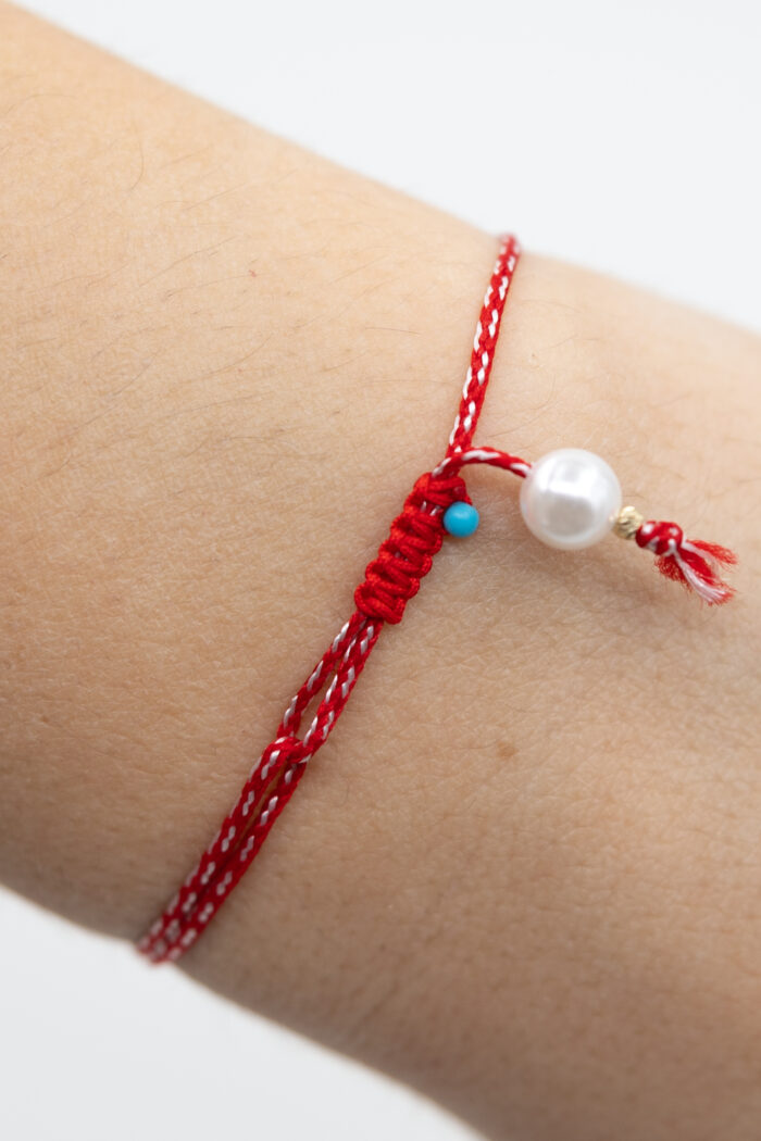 Bratara martisor cu o biluta aur 14k cu perla din scoica M23 - imagine 1