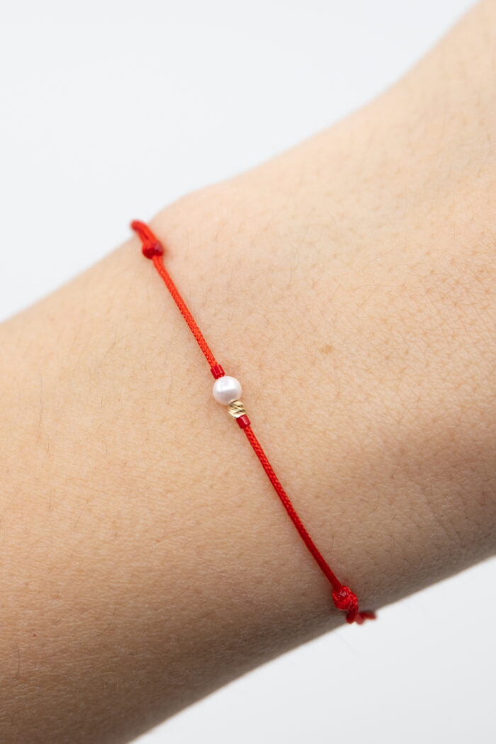 Bratara martisor cu o biluta aur 14k si perla de scoica M29 - imagine 1